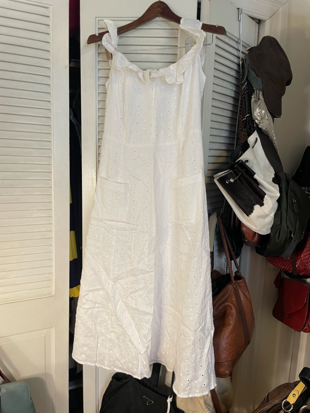 Reformation White Eyelet Midi Dress
